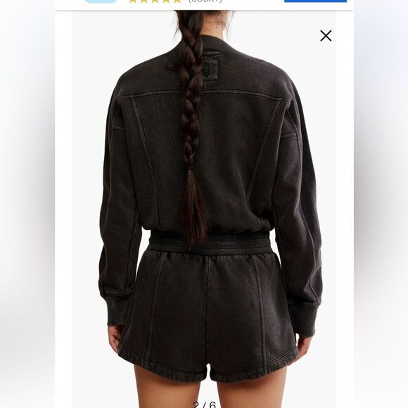 NWT Free People  Movement Intercept Relaxed Fit  Black Romper size XS - Picture 2 of 14